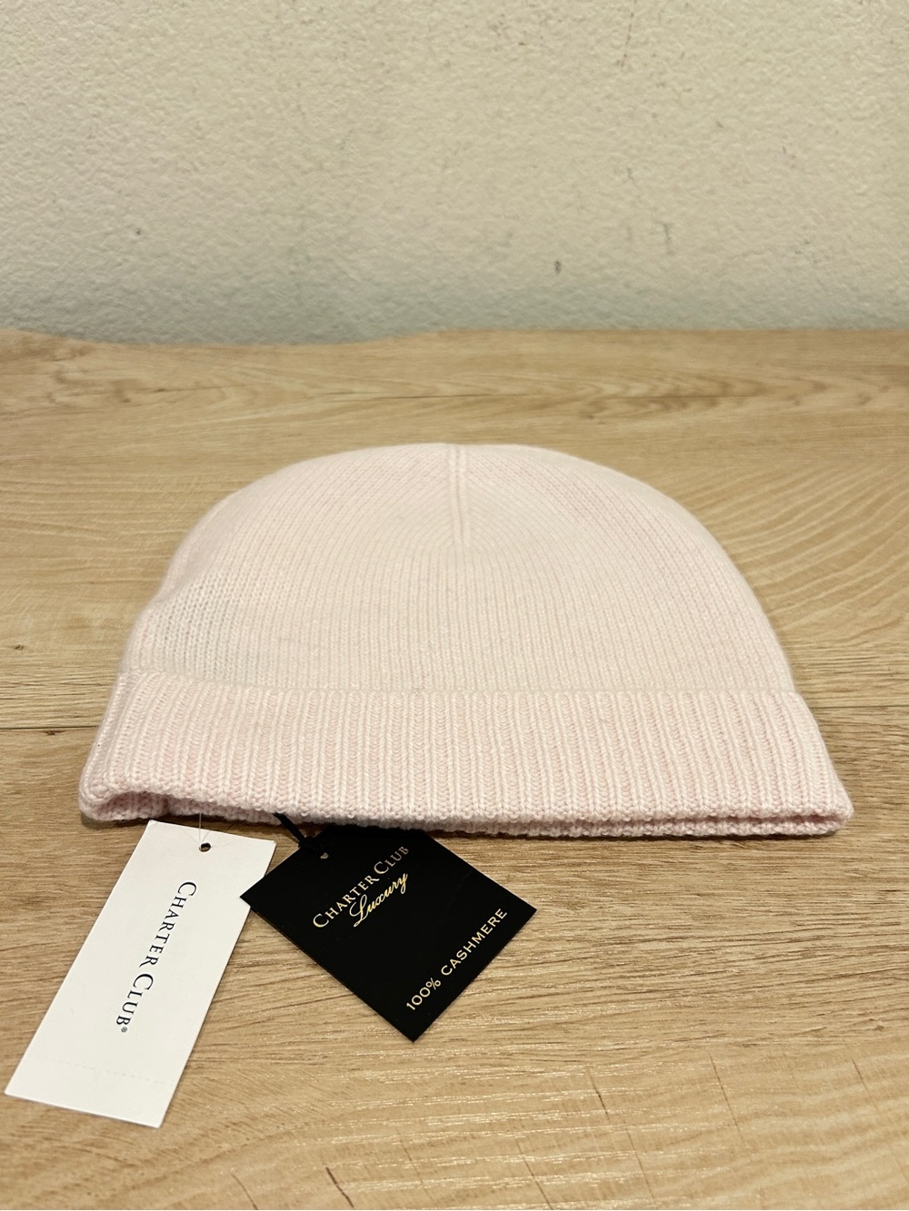 NWT Charter Club Luxury 100% cashmere cuffed beanie, $79.5 Retail